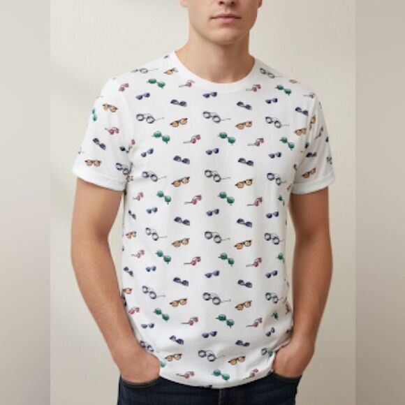 Asos DStruct Sunglasses Print Short Sleeve Men's Tee Shirt Small - Picture 1 of 10